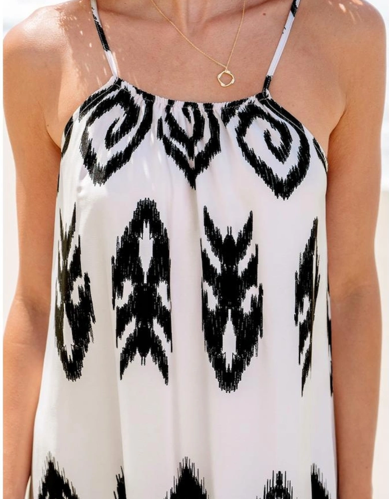 Black Western  Aztec Printed Fashion Vacation Sundress