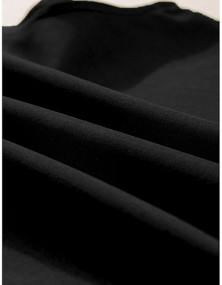 Black Ricrac Trim Tank Top Elastic Waist Shorts Set