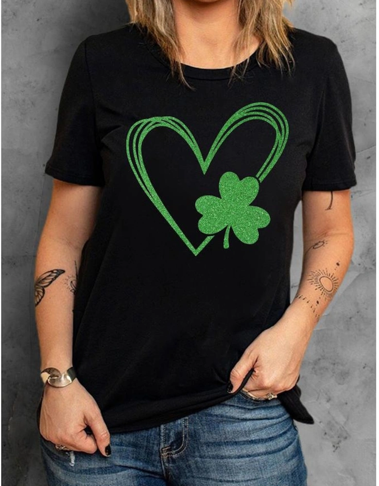 Black Clover Heart Shaped Graphic Tee