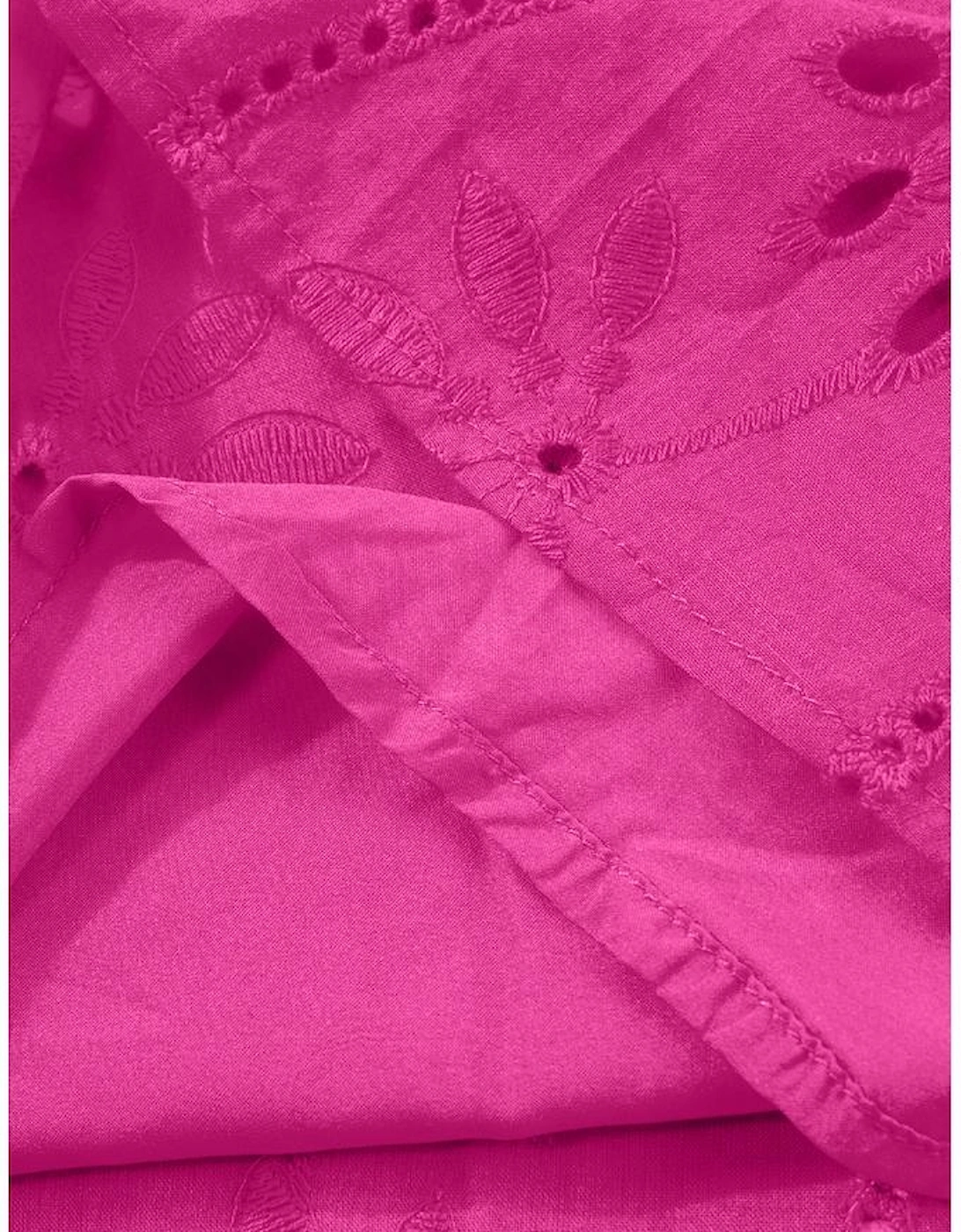 Rose Red Embroidery Patterned Knotted Straps V Neck Tank Top