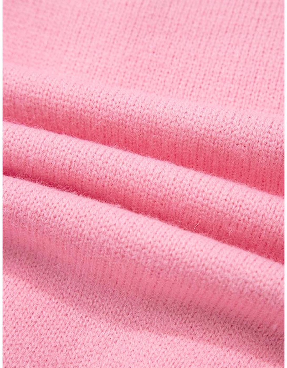 Pink Cute Knitted Floral Pattern Button Up Cardigan