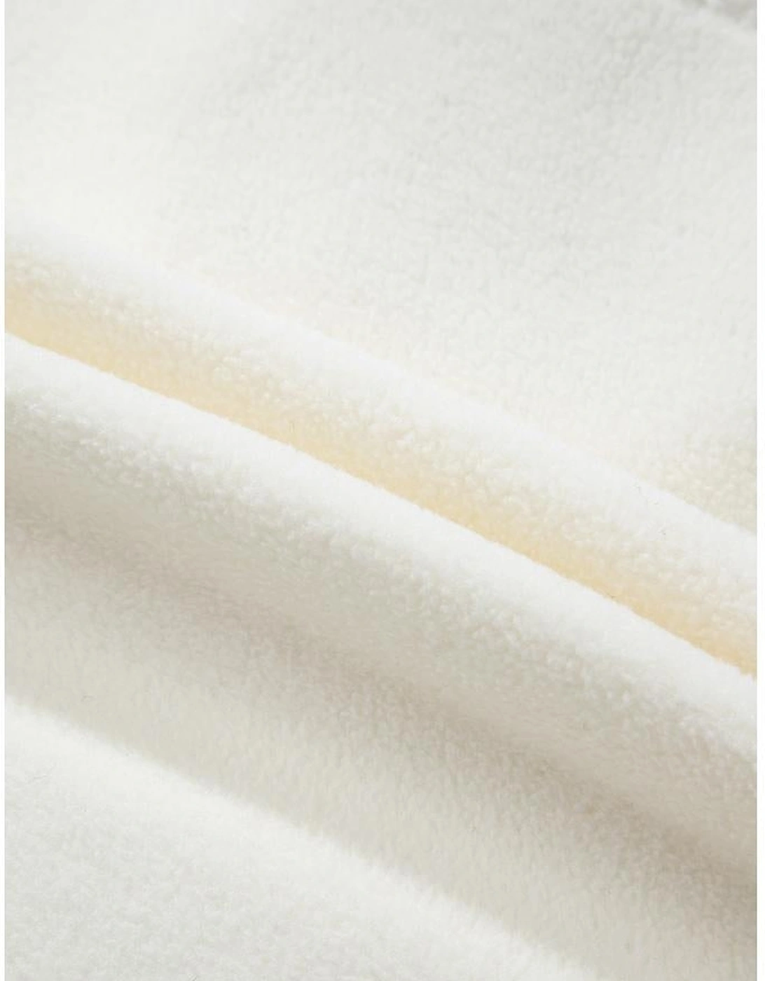 Beige Fleece Colorblock Trim Buttons Collar Sweatshirt with Pocket