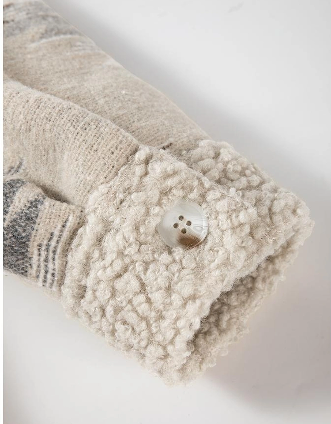 Khaki Western Aztec Print Sherpa Splicing Buttoned Flap Pocket Coat