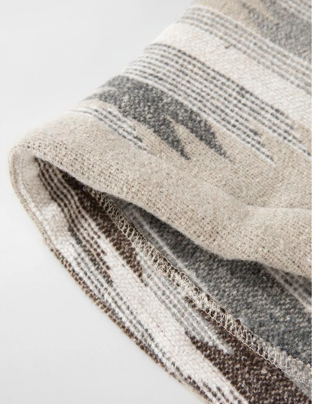 Khaki Western Aztec Print Sherpa Splicing Buttoned Flap Pocket Coat