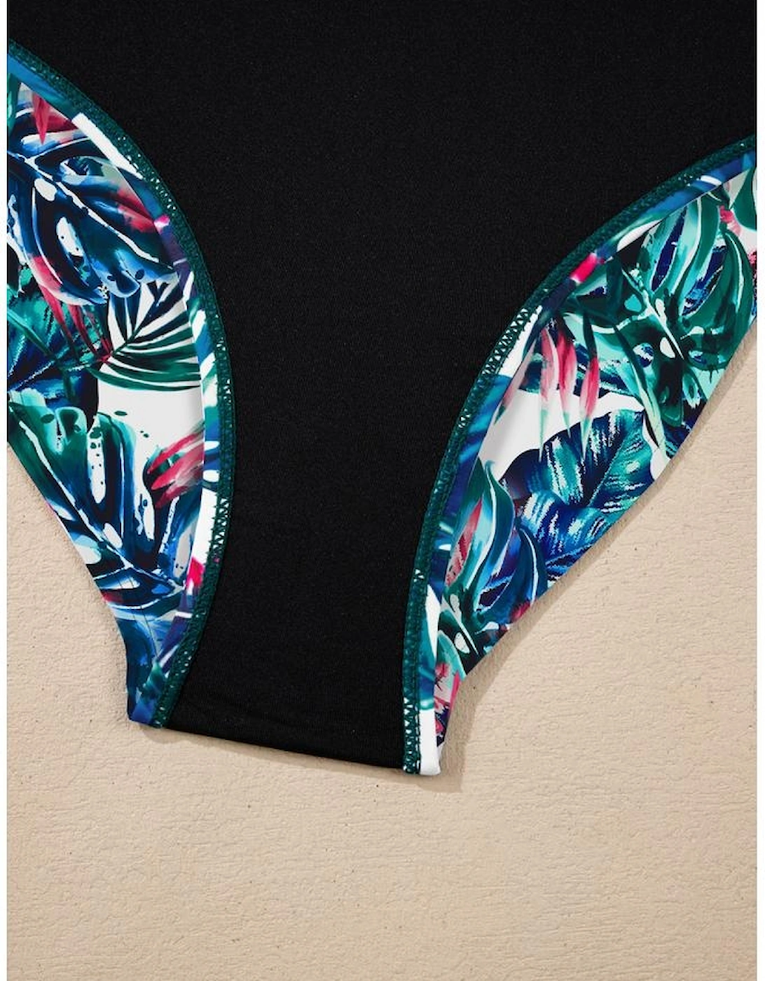 Sea Green Drawstring Tummy Control Mix-and-match 2pcs Tankini Swimsuit