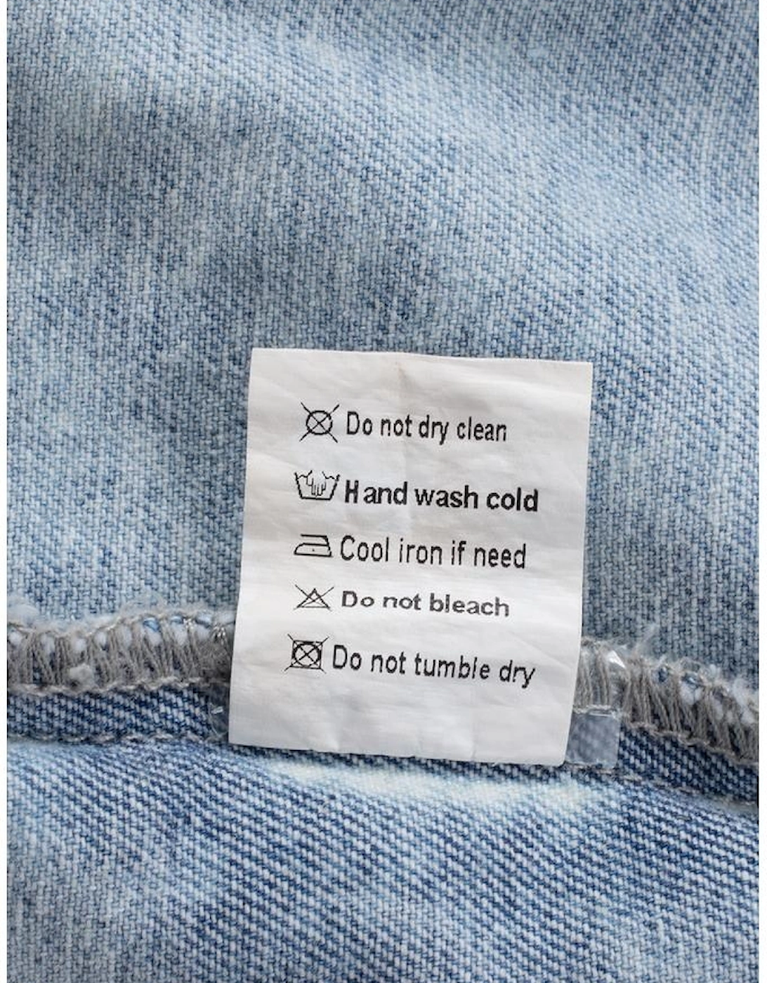 Sky Blue Lapel Distressed Raw Hem Buttons Denim Jacket