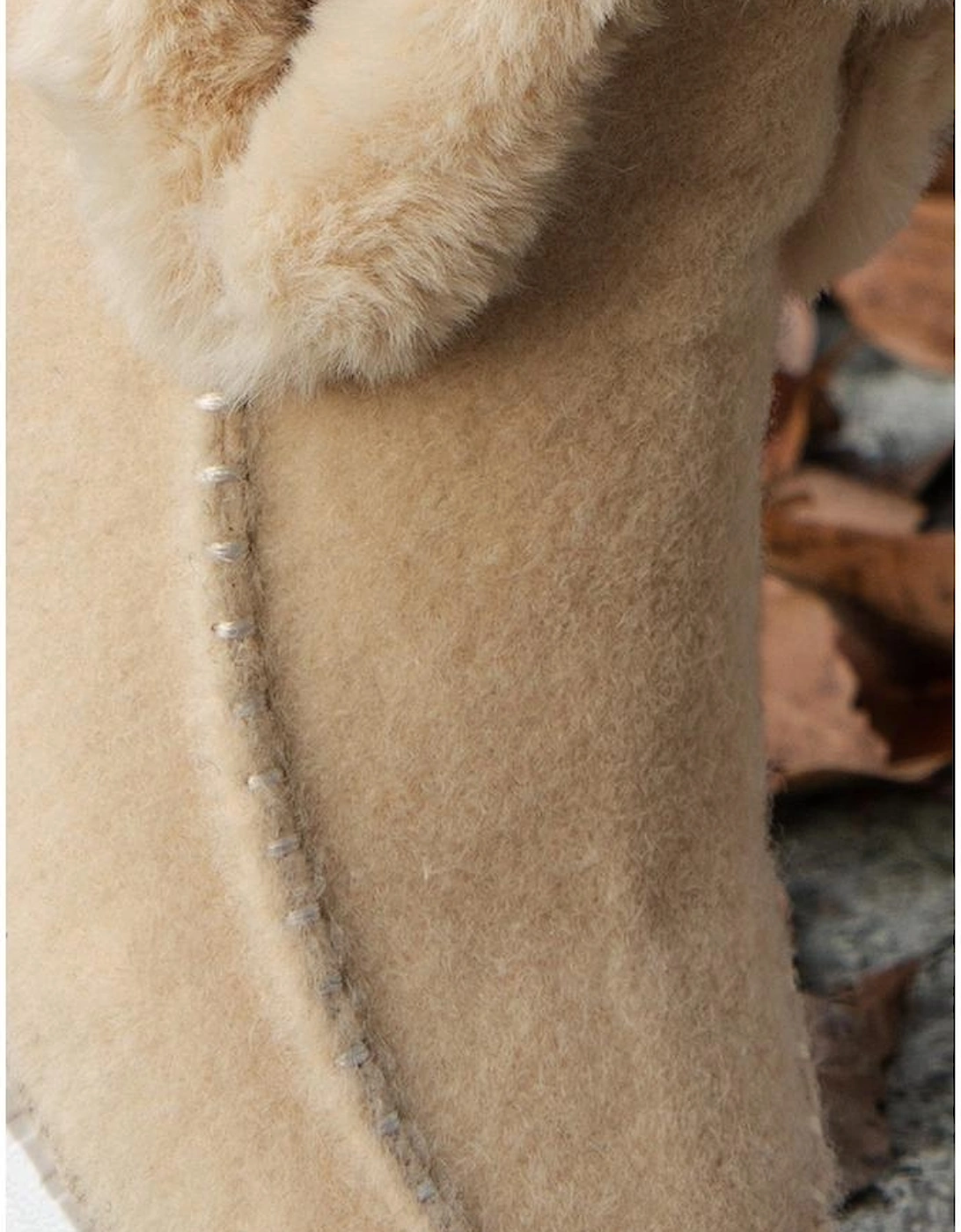 Beige Suede Stitching Patchwork Plush Lined Anklet Boots