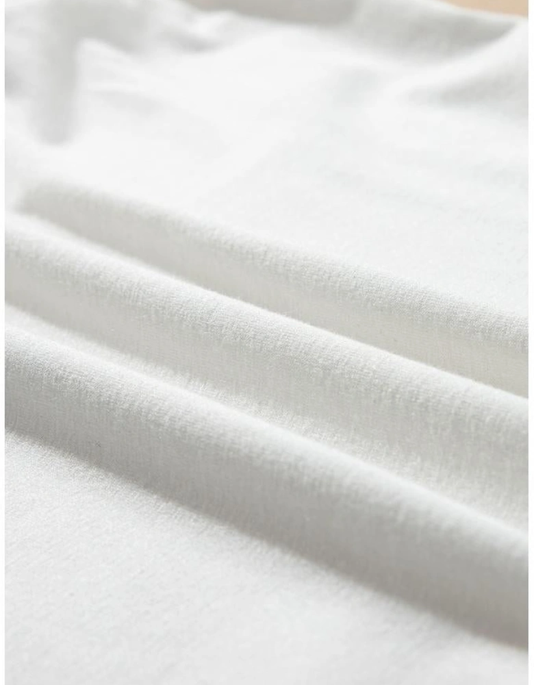 White Solid Color Sheer Mesh Patchwork Short Sleeve Top