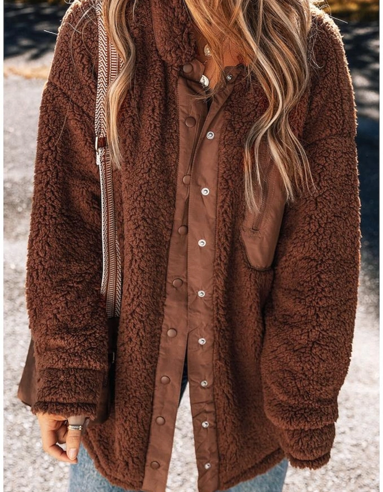 Red Clay Faux Shearling Teddy Bear Jacket