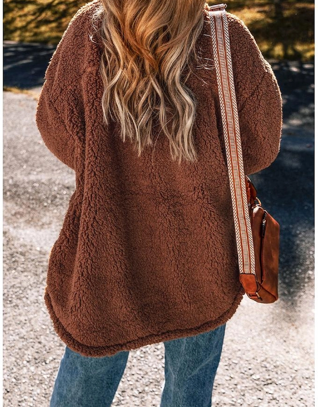 Red Clay Faux Shearling Teddy Bear Jacket