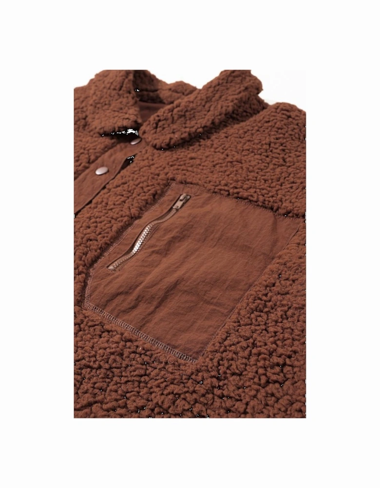 Red Clay Faux Shearling Teddy Bear Jacket