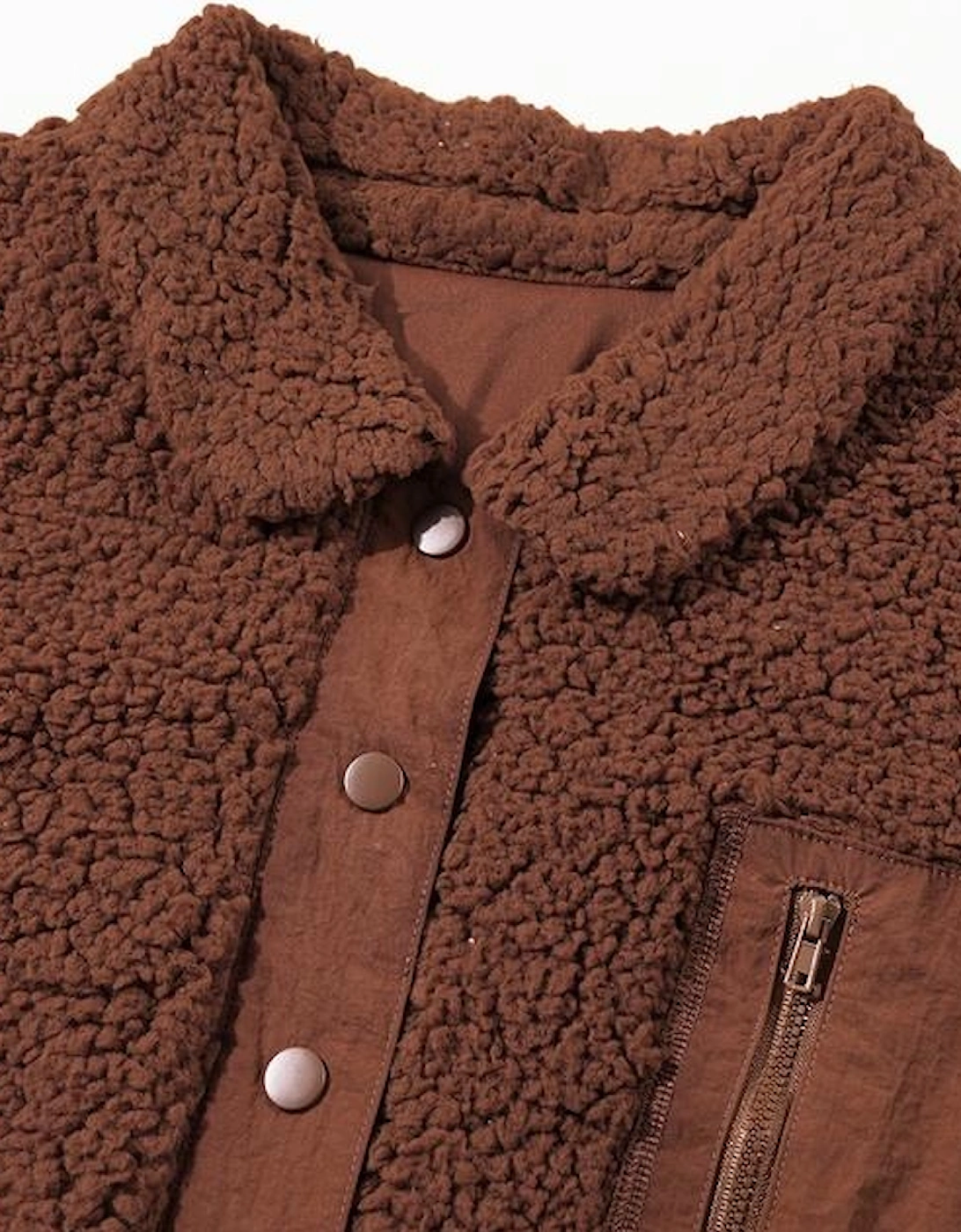 Red Clay Faux Shearling Teddy Bear Jacket