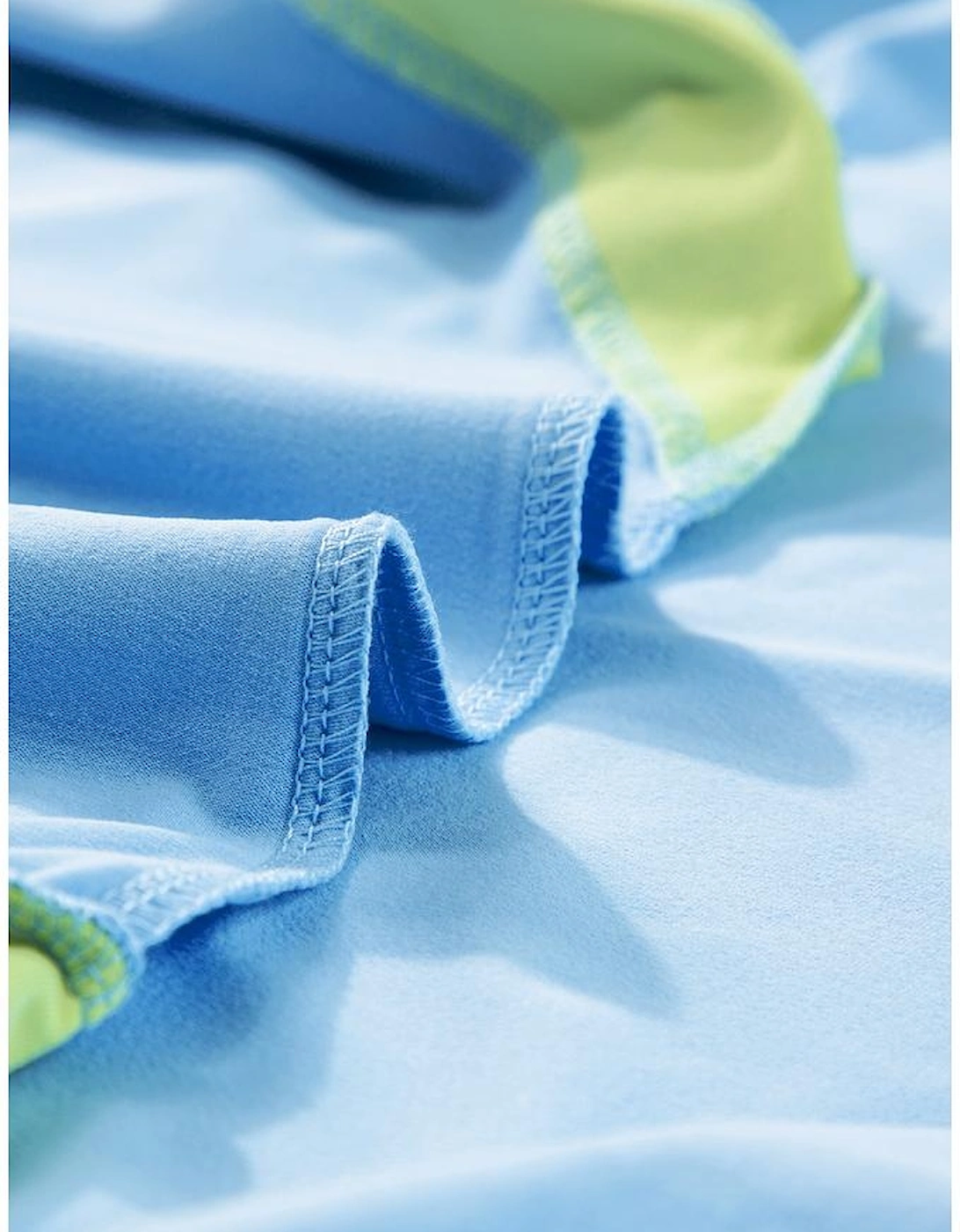 Sky Blue Color Block Detail Casual Two-piece Outfit