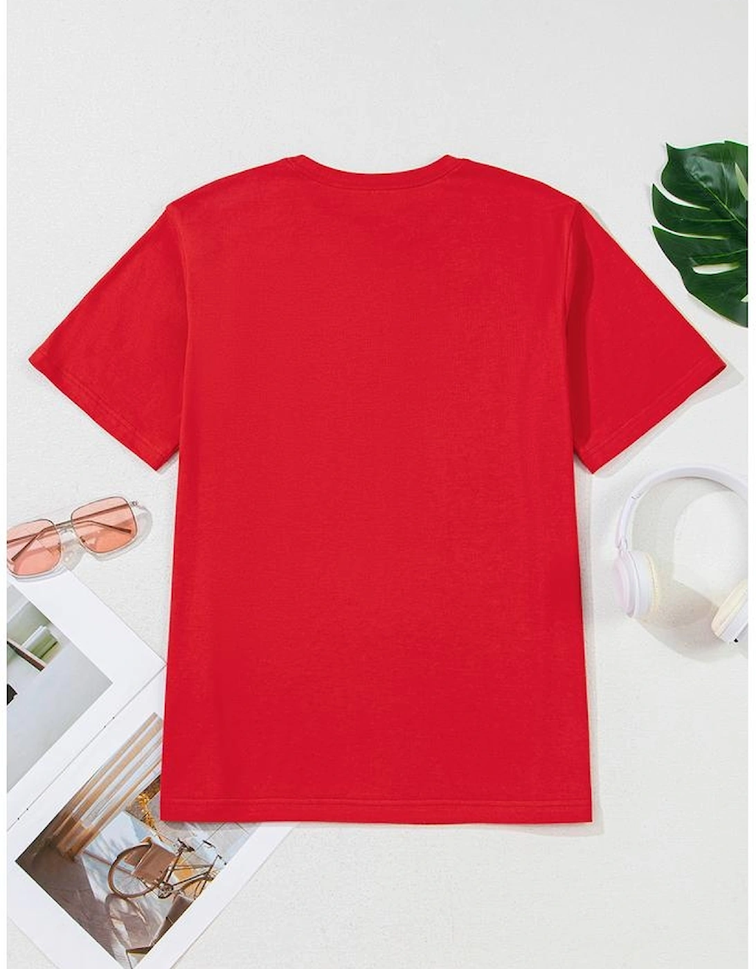 Tomato Red COWBOY Take Me Away Graphic Western Loose Tee