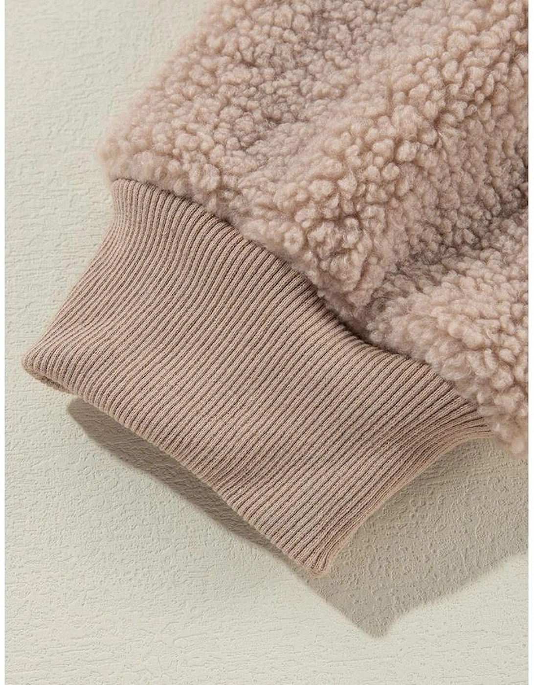 Light French Beige Zipper Pocketed Winter Fuzzy Jacket