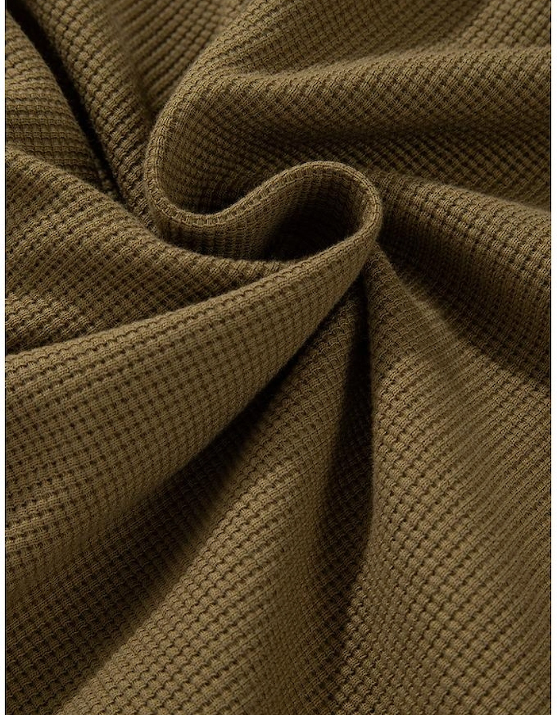 Jungle Green Quilted Textured Patchwork Loose Fit Hooded Jacket