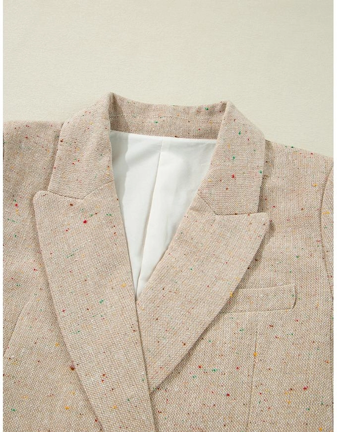 Oatmeal Single Breasted Elegant Suit Jacket