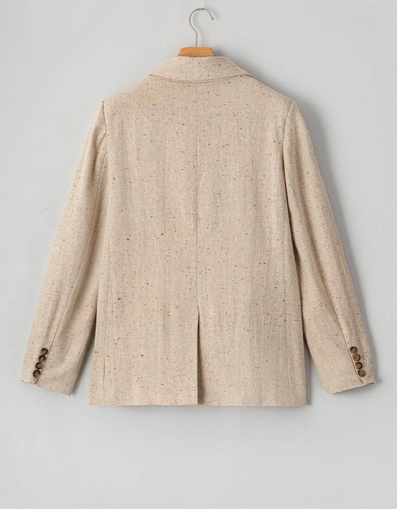 Oatmeal Single Breasted Elegant Suit Jacket