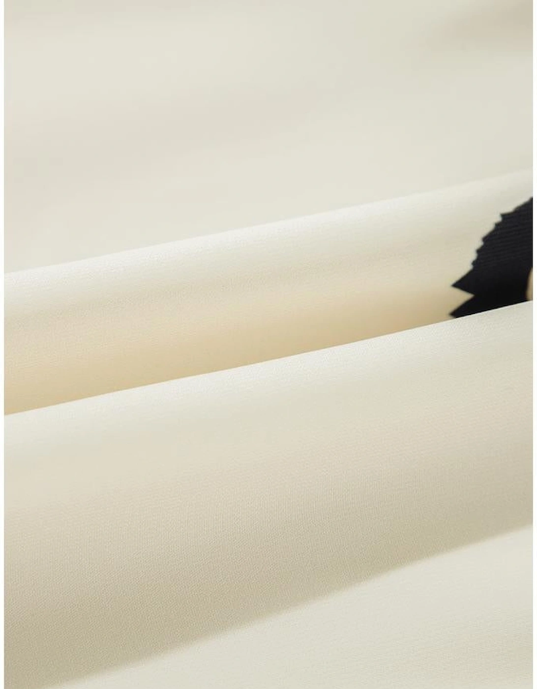 Beige Western Geometric Print 3/4 Sleeve Loose Midi Dress