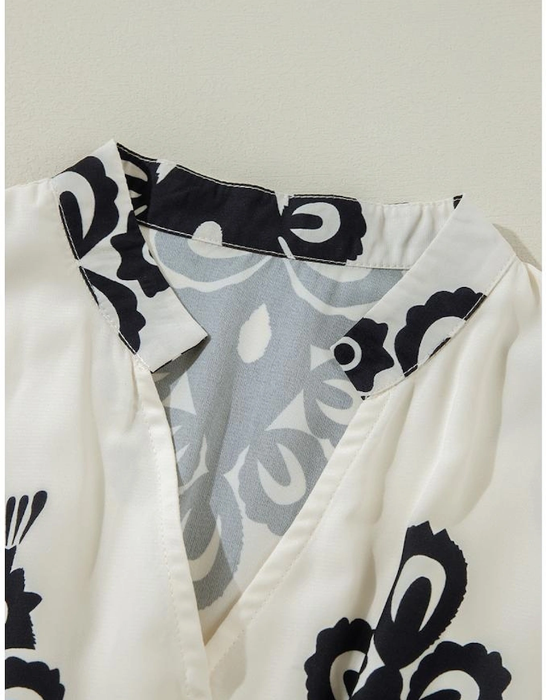 Beige Western Geometric Print 3/4 Sleeve Loose Midi Dress