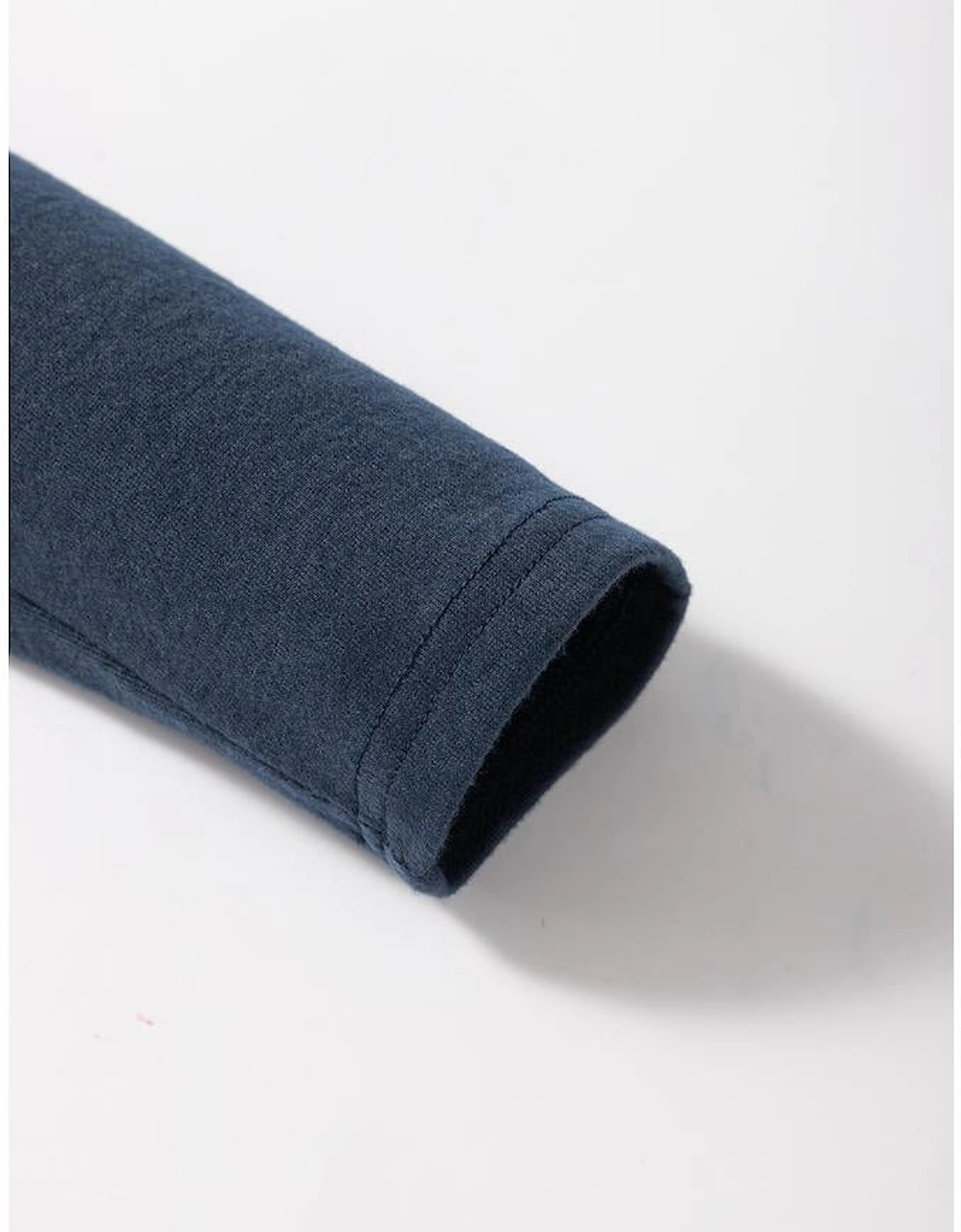 Dirty blue Notch V Neck Pocket Patched Long Sleeve T Shirt