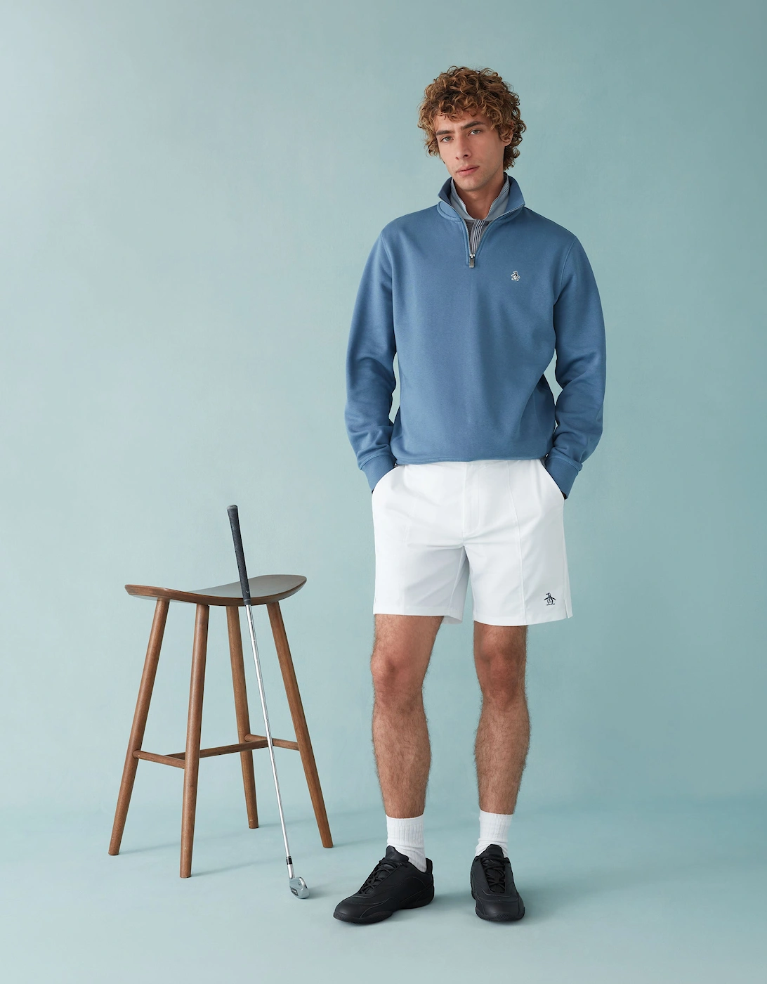 Penguin Penguin 1/4 zip sweat shirt COPEN BLUE