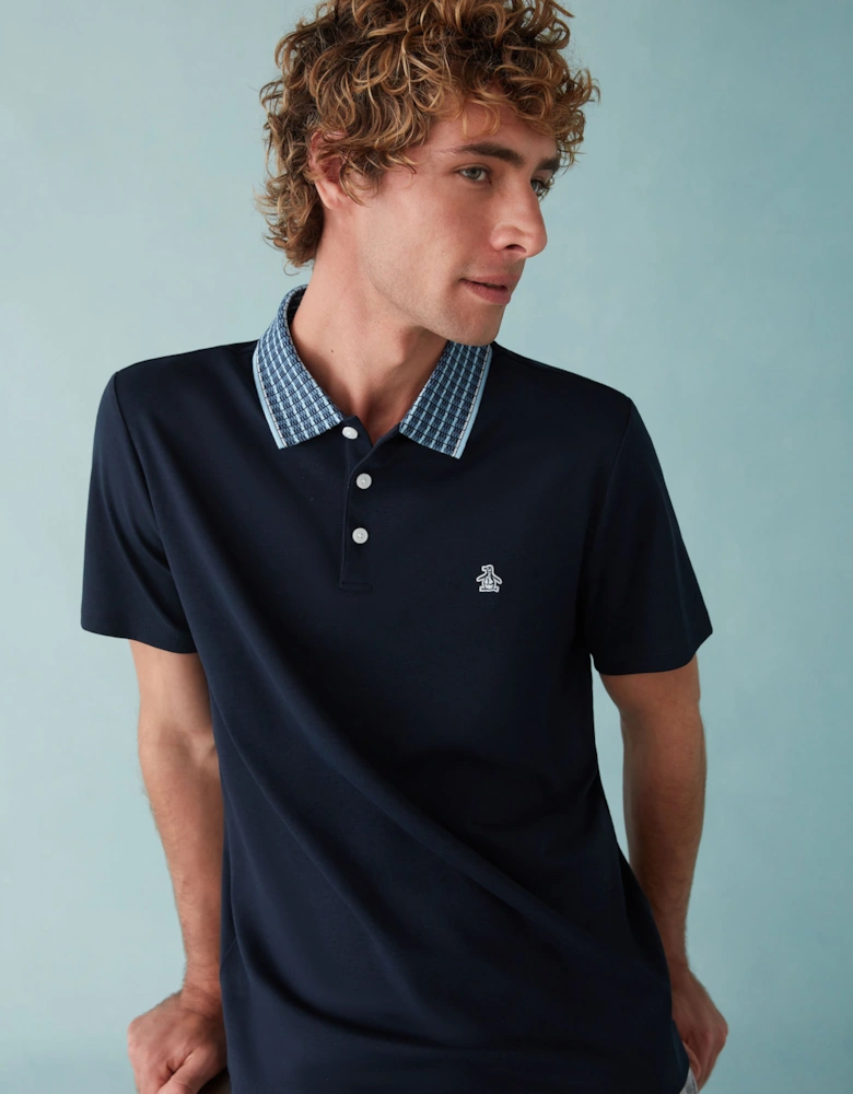 Penguin Jacquard collar Polo Shirt DARK SAPPHIRE