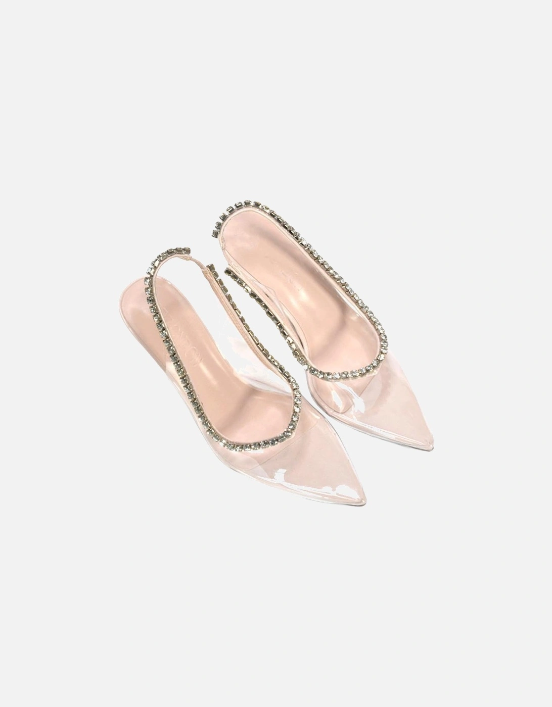 Womens/Ladies Beryl Patent Rhinestone High Heel Court Shoes