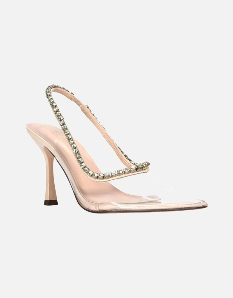 Womens/Ladies Beryl Patent Rhinestone High Heel Court Shoes