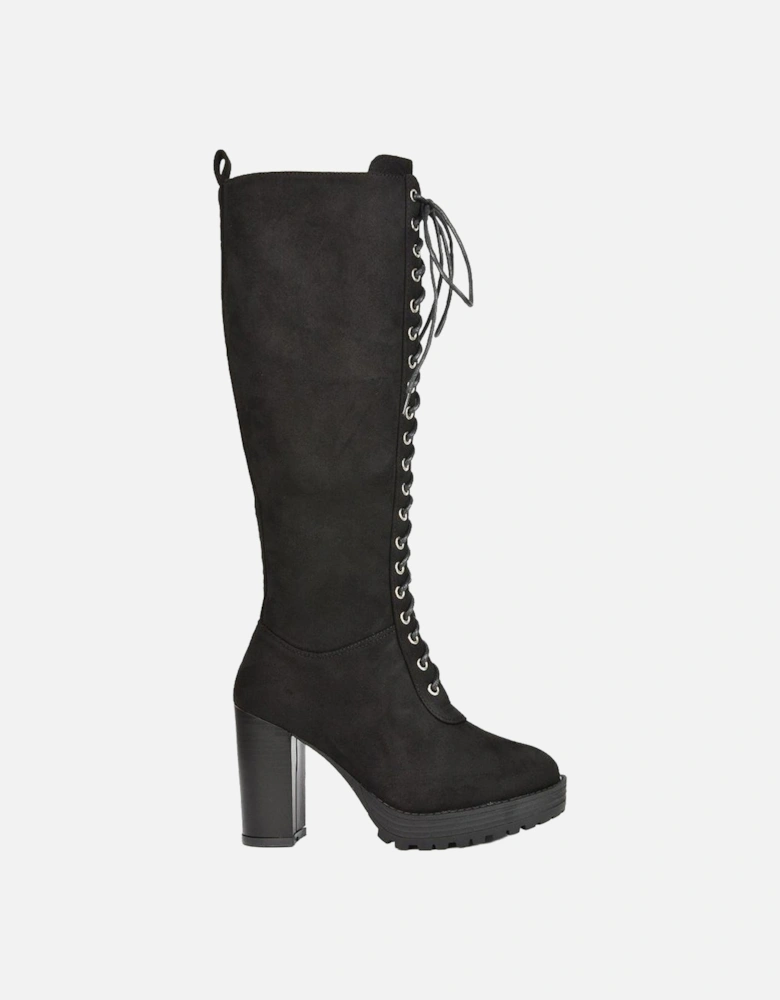 Womens/Ladies Ruthie Suedette Platform Knee-High Boots