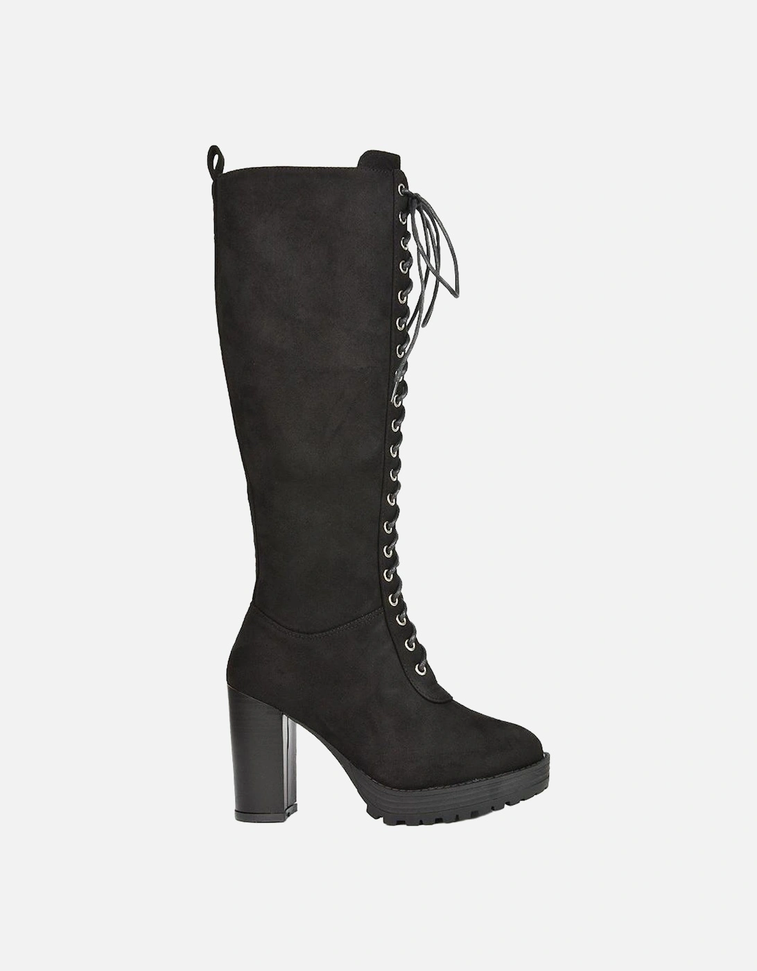Womens/Ladies Ruthie Suedette Platform Knee-High Boots