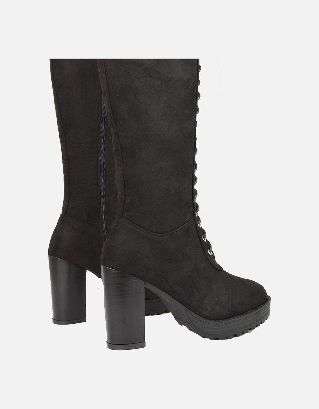 Womens/Ladies Ruthie Suedette Platform Knee-High Boots