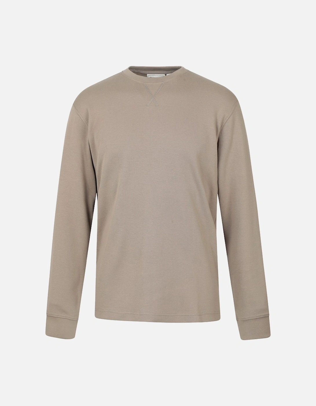 Mens Tillsbury Textured Waffle Crew Neck Long-Sleeved Sweatshirt, 4 of 3