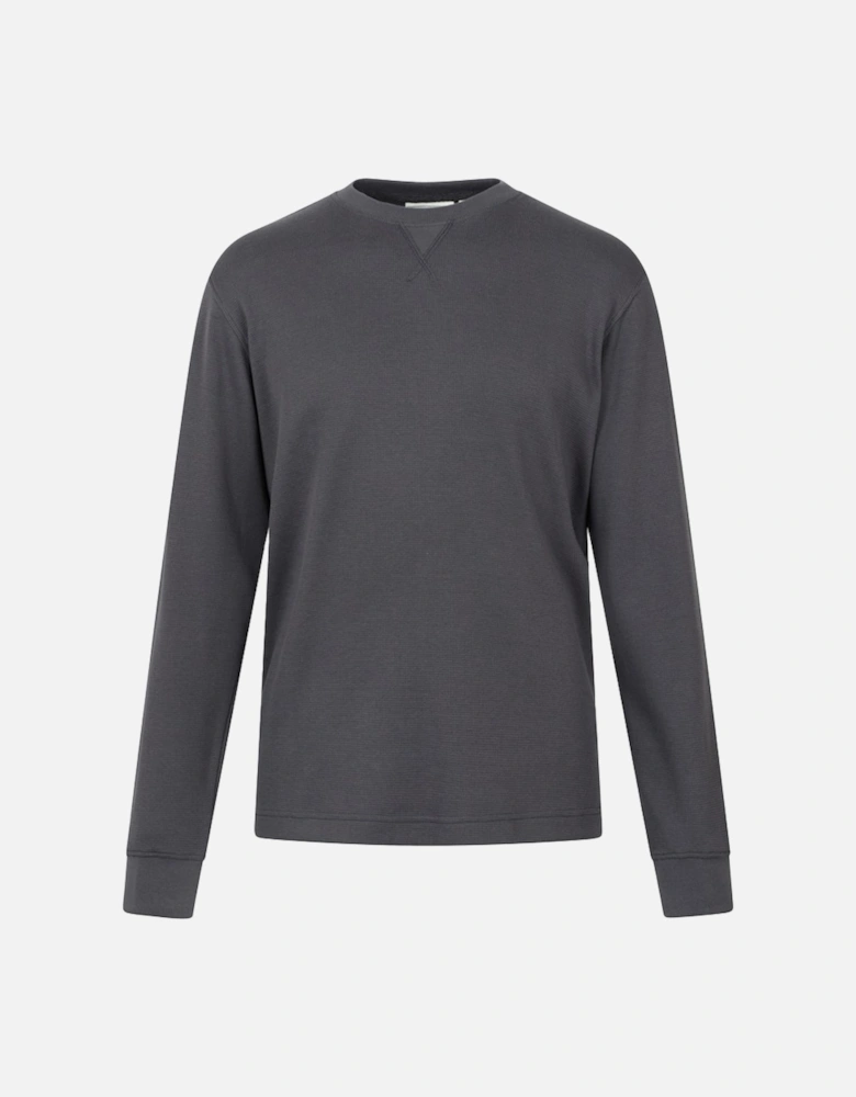 Mens Tillsbury Textured Waffle Crew Neck Long-Sleeved Sweatshirt