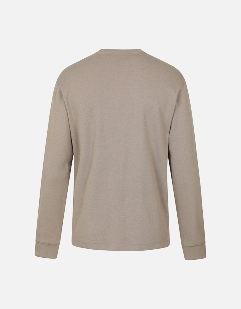 Mens Tillsbury Textured Waffle Crew Neck Long-Sleeved Sweatshirt