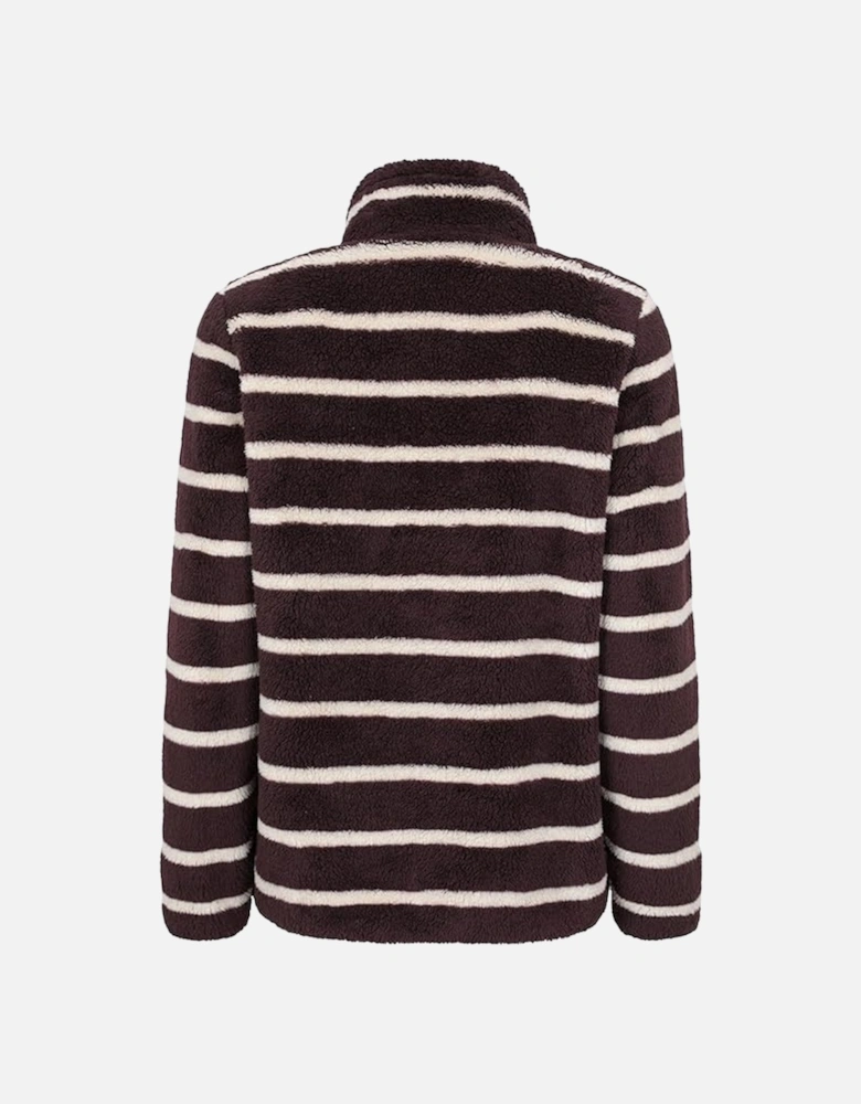 Womens/Ladies Teddy Striped Quarter Zip Fleece Top