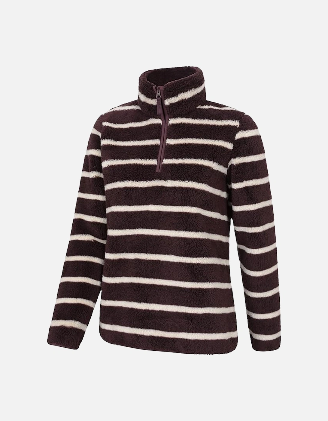 Womens/Ladies Teddy Striped Quarter Zip Fleece Top