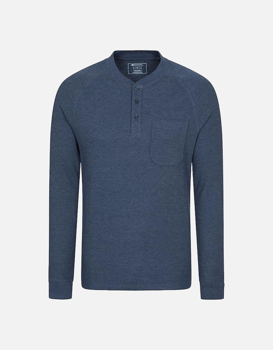 Mens Selby Waffle Henley Long-Sleeved T-Shirt, 4 of 3
