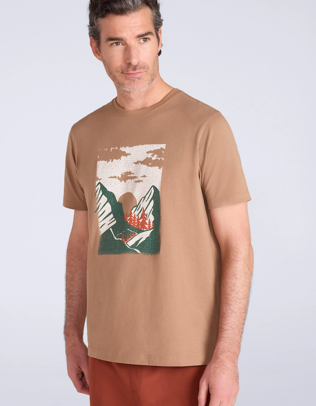 Mountain Warehouse Men's Red/Orange/Brown Mountain T-Shirt - Size: 46