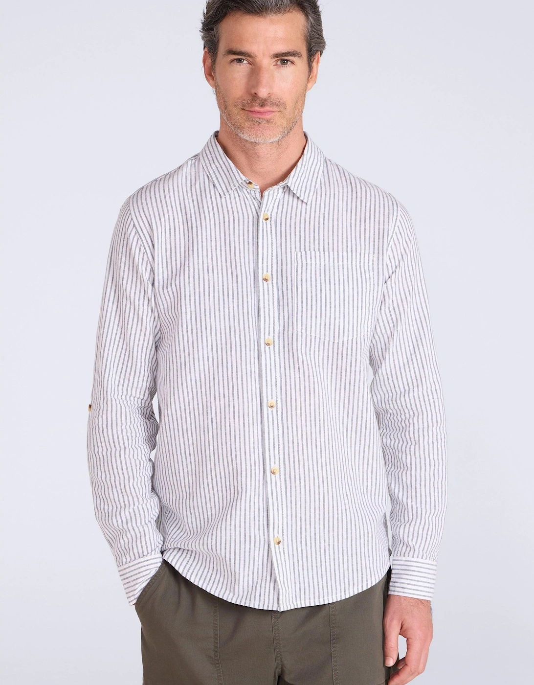 Mountain Warehouse Men's Green Lowe Stripe Shirt  Regular/36 S