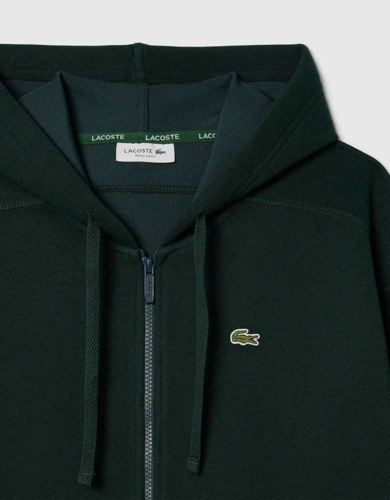 Zip-Up Pique Hoodie