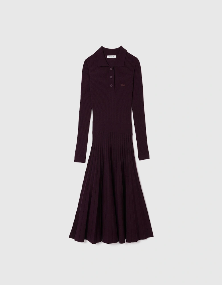 Long Sleeve Wool Polo Dress