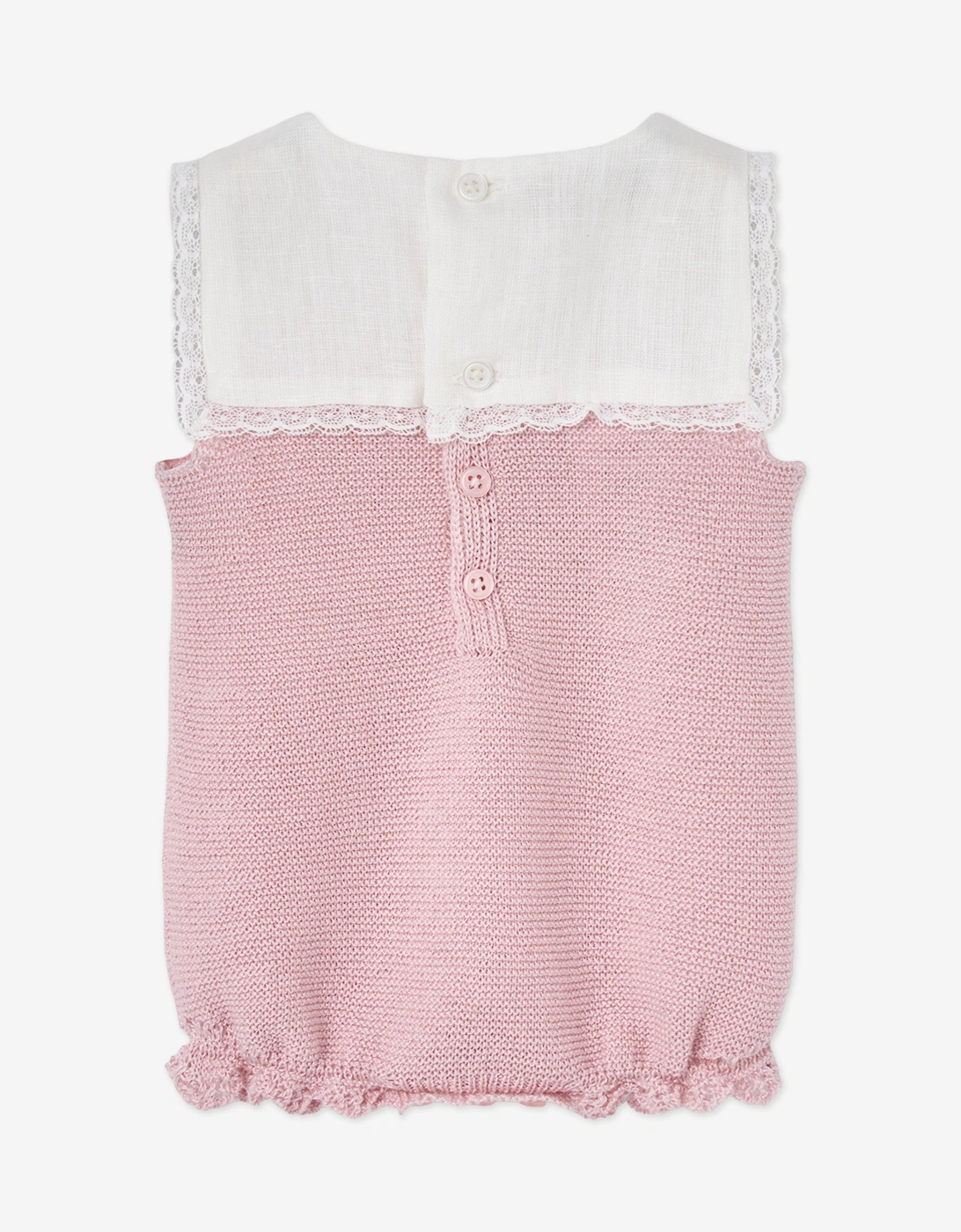 Baby Girls Cotton Knit Romper in Pink