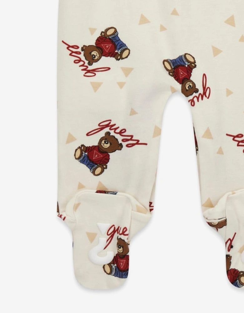 Baby Teddy Bear Babygrow in Ivory