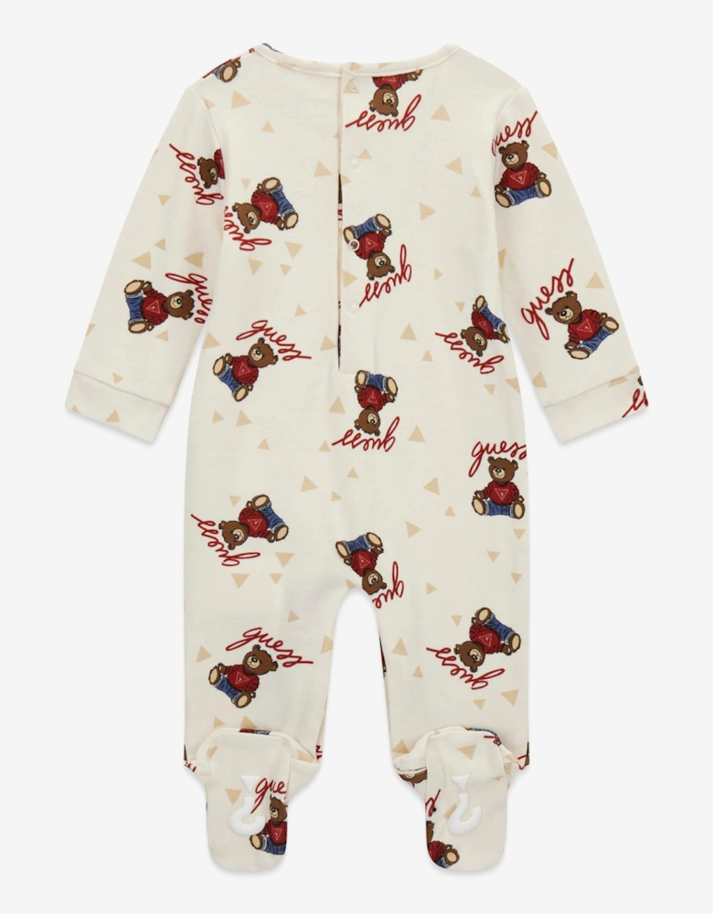 Baby Teddy Bear Babygrow in Ivory