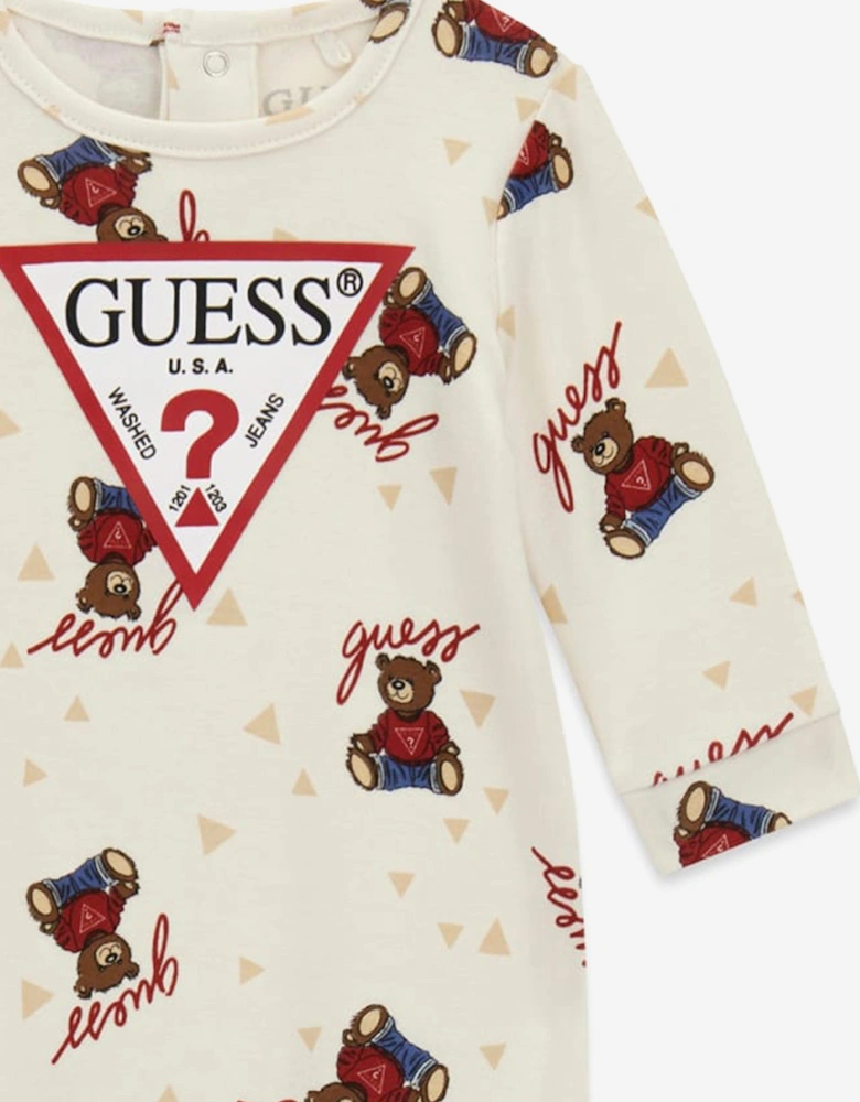 Baby Teddy Bear Babygrow in Ivory