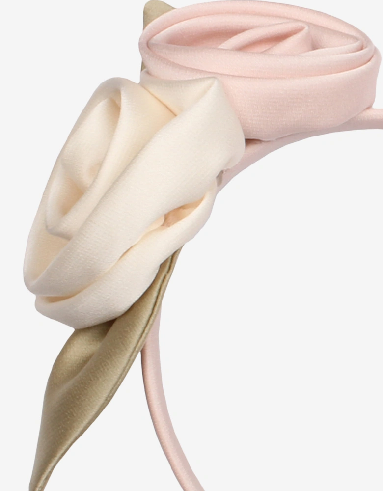 Girls Satin Midsommer Headband in Pink