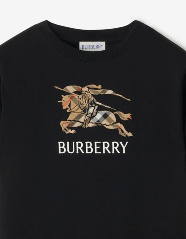 Boys Cedar Check EKD T-Shirt in Black