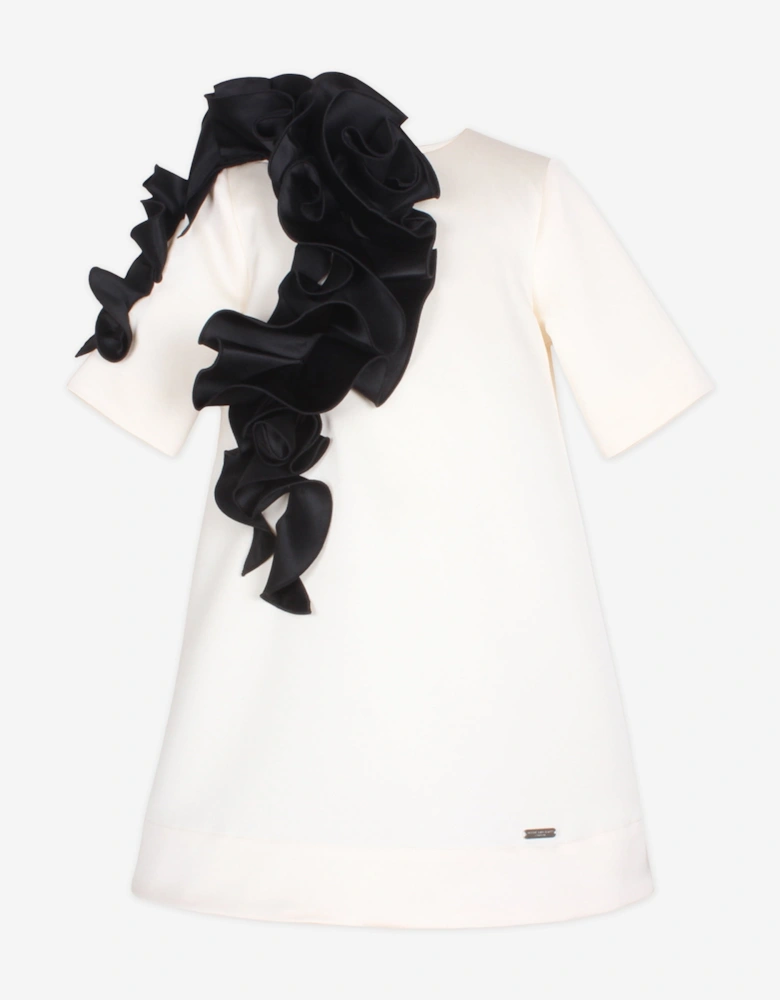 Girls Satin Orchard Dress in Ivory