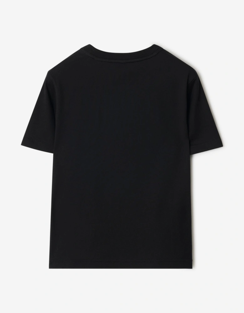 Boys Cedar Check EKD T-Shirt in Black